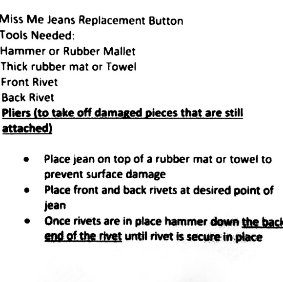 Authentic MISS ME Replacement Button Rivets - Picture 2 of 2